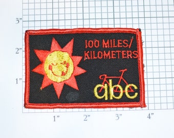 Aurora Bicycle Club Illinois 100 Miles/ Kilometers RARE Vintage Sew-on Embroidered Clothing Patch Cycling Keepsake Collectible Memento Badge