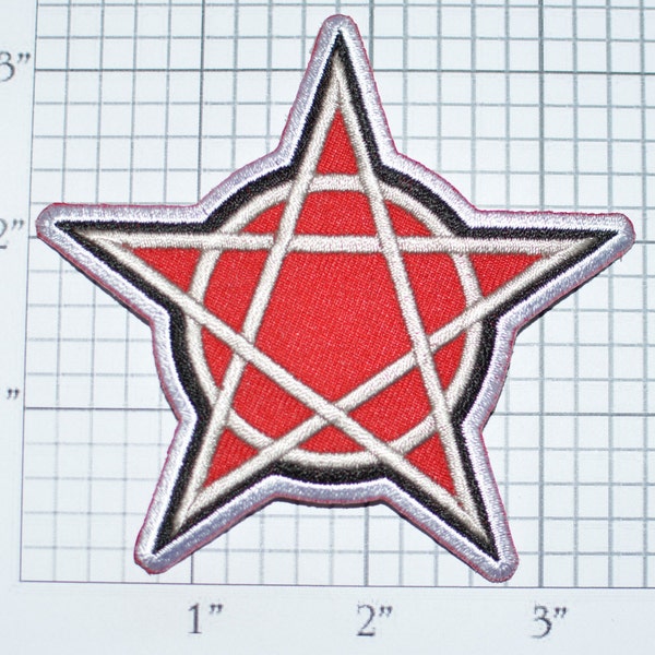 5 Point Star Iron-on Embroidered Clothes Patch for Jacket Vest Shirt Pentacle Pentagram Witchcraft Pagan Wiccan Occult Witch Magic Evil t03f