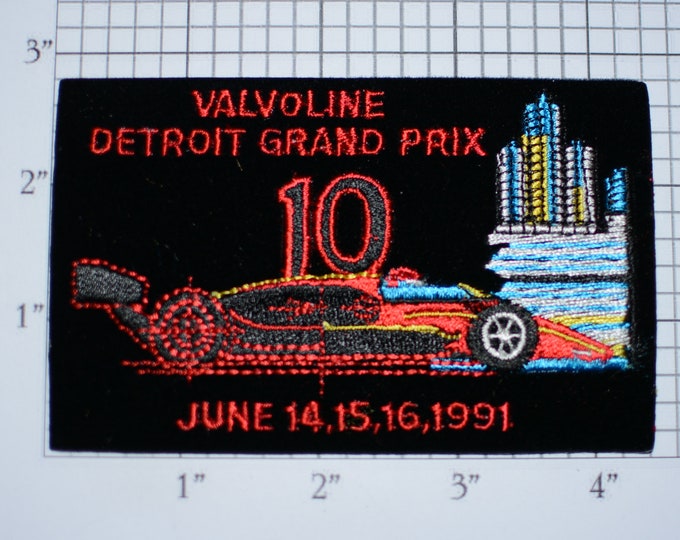 Valvoline Detroit Grand Prix MINT 1991 Vintage Embroidered Patch (Licensed by National Emblem) CART Racing Event Souvenir Renaissance Center