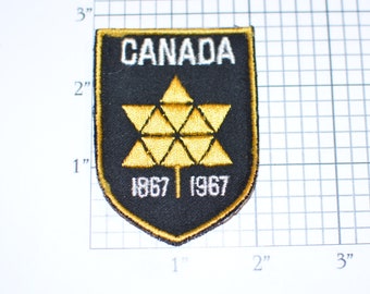 Canada 1867 1967 100-Year Anniversary Crest RARE Vintage Sew-on Travel Patch Souvenir Memorabilia Backpack Trip Travel Woven Emblem Keepsake