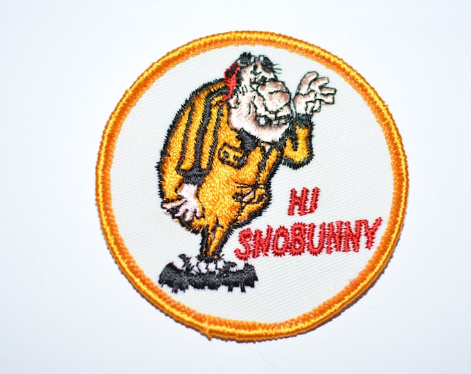 Hi SnoBunny- Funny Icebreaker Rare 3" Circular Sew-On Vintage Patch *Limited Stock*  e12