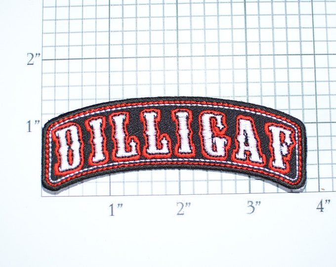 DILLIGAF (Do I Look Like I Give A F***) Rocker Iron-On Embroidered Clothing Patch Outlaw 1% Biker Jacket Vest Motorcycle MC Backpack Shirt