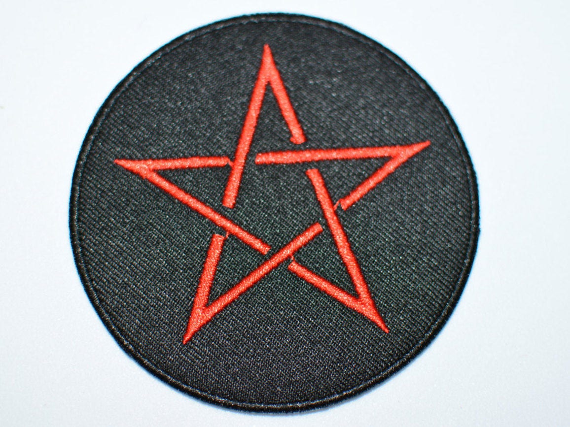 5 Point Star 3 Iron On Embroidered Clothing Patch Pentacle