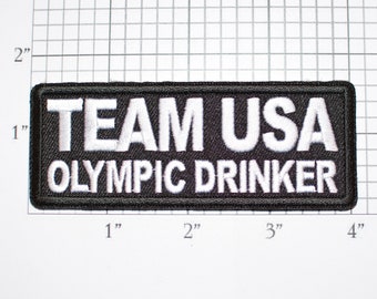 Team USA Olympic Drinker Iron-on Embroidered Clothing Patch Biker Jacket Vest Drinking Athlete Funny Bachelor Party Idea Bachelorette Hen