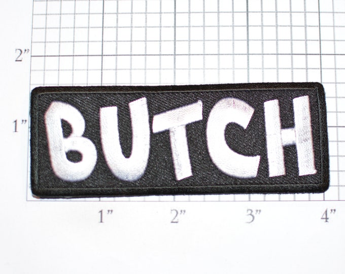 BUTCH Iron-on (Or Sew-On) Embroidered Clothing Patch Motorcycle Biker Jacket Vest MC Nickname Sexual Orientation Text Name Tag Emblem Logo