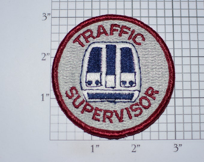 Traffic Supervisor Iron-On Vintage Embroidered Clothing Patch for Employee Uniform Shirt Jacket Emblem Logo Workshirt Worker Costume Subway