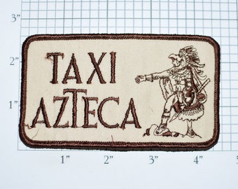 Taxi Azteca Sew-on Vintage Embroidered Clothing Patch for Uniform Jacket Shirt Vest Cab Driver Collectible Cool Fun Unique Rare Logo Emblem