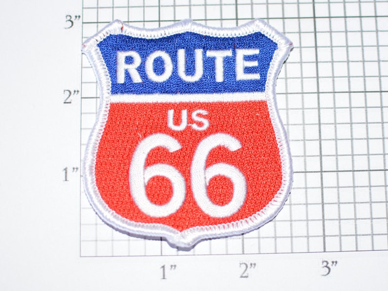 US ROUTE 66 Iron-on Biker Patch Red White and Blue Jacket | Etsy