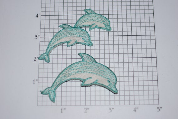 BOTTLENOSE DOLPHIN EMBROIDERED PATCH iron-on PORPOISE applique OCEAN MAMMAL new
