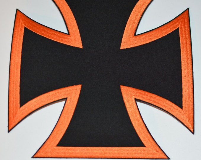 Iron Cross - Choppers Cross - Biker Cross - Large 9" Back Patch - Only 2 Colors Left to Choose From (see pics) - Biker Iron-On Patch