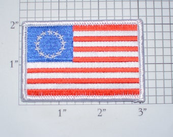 Betsy Ross American Flag Iron-On Embroidered Clothing Patch Patriotic Military Uniform Veteran Gift Idea