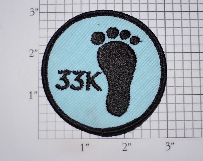 33K (Kilometers) Walking Hiking Running Achievement Embroidered Clothing Patch for Jacket Shirt Vest Hat Backpack Athlete Gift Idea Keepsake
