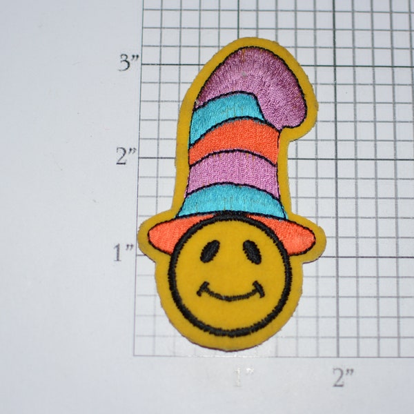 Cute Character in Colorful Top Hat Iron-on Vintage Embroidered Clothing Patch Applique Adorable DIY Clothes Fashion Logo Accent Fun Craft