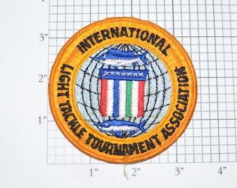 International Light Tackle Tournament Association Iron-On Vintage Embroidered Clothing Patch for Jacket Shirt Hat Fishing Professional Crest