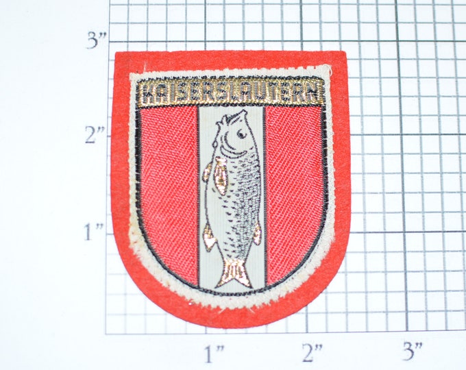 Kaiserslautern Germany Metallic Siver Thread RARE Vintage Sew-on Travel Patch Souvenir, Jeans Jacket Backpack Patch Embroidered Crest