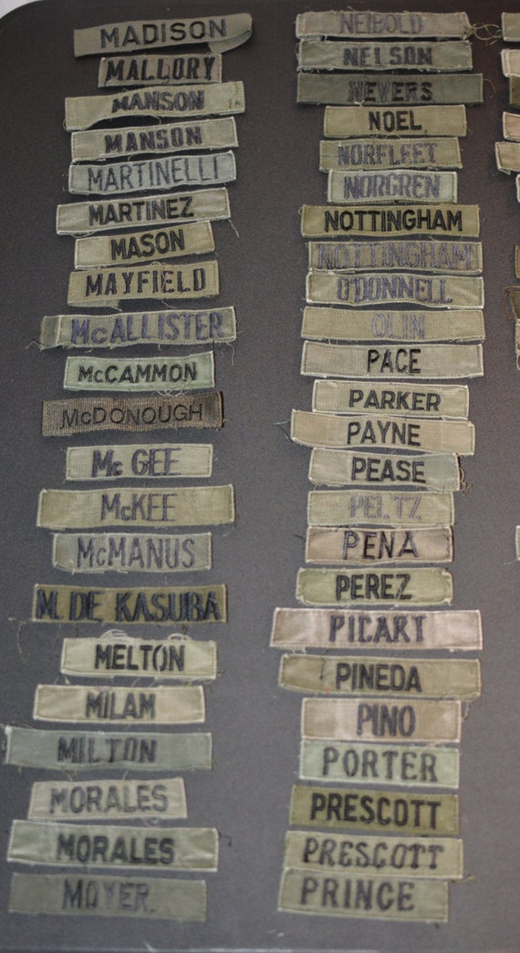 US Army Name Tape Patches Vintage Uniform TakeOffs Etsy