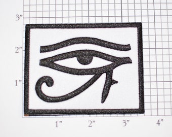 Oeil de Horus Heru Iron-on Embroidered Patch Ancient Egyptian Symbol Sky God Goddess Wadjet Mystic Occult Strange Hieroglyph Deity Watcher