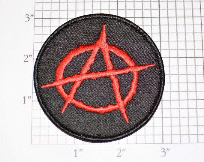ANARCHY Symbol Iron-On Clothing Patch Chaos Mayhem Revolution Insurrection Disorder Anti-Government Turmoil Rioting Cosplay Logo Emblem