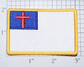 Christian Flag Iron-On Embroidered Applique Patch DIY Clothing Project Sewing Crafts Christianity Religion Jesus Jacket