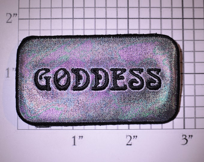 Goddess Sparkly Reflective Multi-color Shimmering Vintage Iron-on Embroidered Clothing Patch for Jacket Vest Shirt Hat Purse Girl Ladies