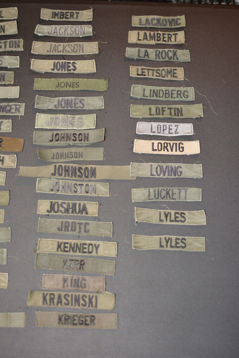 US Army Name Tape Patches Vintage Uniform Takeoffs Etsy