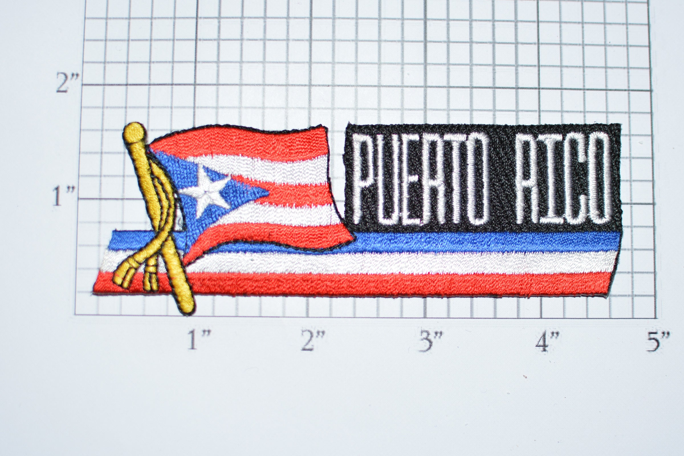 Puerto Rico Iron On Embroidered Flag Patch Travel Trip Souvenir