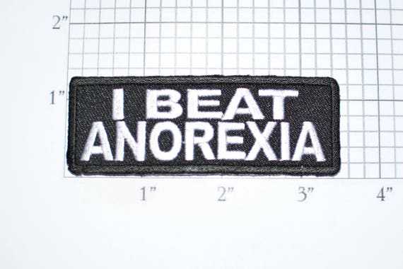 I Beat Anorexia Iron-On Embroidered Clothing Patch for Shirt Jeans Biker Jacket Vest Backpack Funny Novelty Badge Sarcastic Sassy t03i