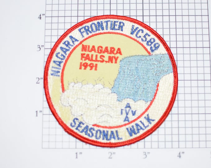 Niagara Frontier VC589 Falls New York IVV AMA American Volkssport Association Sew-On Embroidered Vintage Patch 1991 Seasonal Walk Keepsake