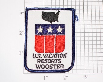 U.S. Vacation Resorts Wooster Sew-On Vintage Embroidered Travel Patches Trip Souvenir Gift Idea Collectible Summer Memento