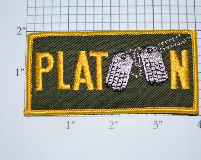Platoon LICENSED (Joy Insignia) Vintage Iron-On Vintage Patch Oliver Stone Movie Memorabilia Rare Insignia Cosplay Costume Dog Tags Emblem