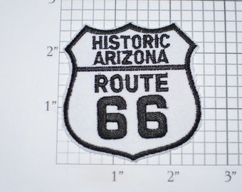 Historic Arizona US ROUTE 66 Iron-On Embroidered Patch Biker Jacket Vest Backpack USA Trip Travel Road Sign Tourist Souvenir Collectible