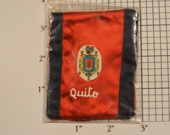 Quito Rare Sew-On Vintage Patch Trip Travel Souvenir Gift Idea Traveler Scrapbook Shadowbox Keepsake Woven Crest Emblem Tourist Memento