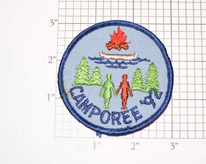 Camporee -92 (1992) BSA Iron-On Vintage Embroidered Clothing Patch Uniform Shirt Jacket Boy Cub Scout Scouting Keepsake Insignia Logo