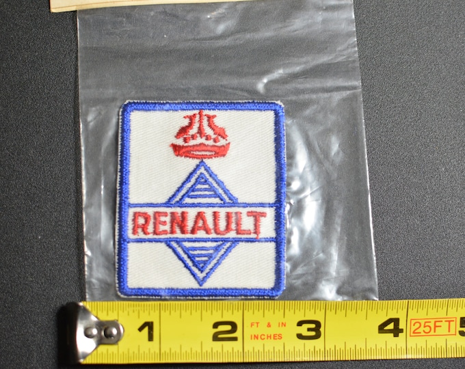 1960's Dal-Emblem Licensed Vintage Renault Automobile Swiss Embroidered Patch Sew-on Applique Sports Car Emblems Automobilia Collectible t1