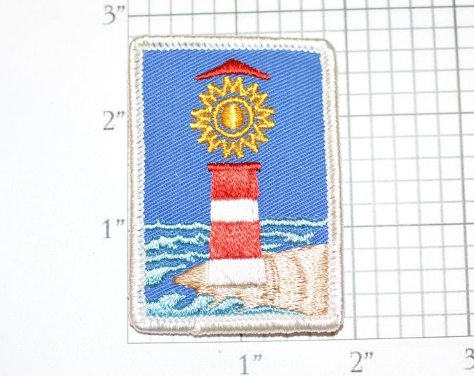 Lighthouse Beautiful Well-Made Iron-On Vintage Embroidered Clothing Patch Travel Trip Cute Souvenir Gift Idea Maritime Sea Navigation Aid