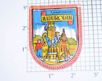 Madurodam Miniatuurstad Den Haag Netherlands Rare Sew-On Vintage Patch Trip Travel Souvenir Gift Traveler Scrapbook Shadowbox Keepsake Crest