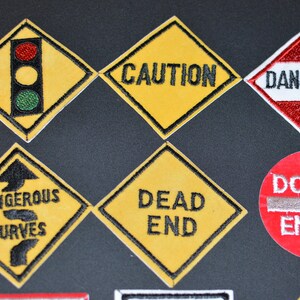 Traffic Road & Warning Signs Embroidered Vintage Patches - Etsy