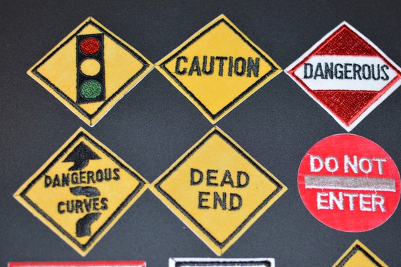 DO NOT ENTER SIGN embroidered PATCH TRAFFIC STREET ROAD SIGN iron-on applique