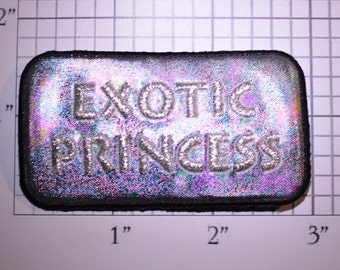 Exotic Princess Sparkly Reflective Multi-color Shimmering Vintage Iron-on Embroidered Clothing Patch Jacket Vest Shirt Purse Girl Ladies