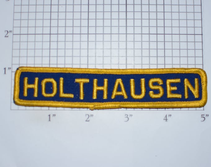 HOLTHAUSEN Vintage Embroidered Clothing Patch for Uniform Jacket Vest Insignia Logo Fabric Text Tab