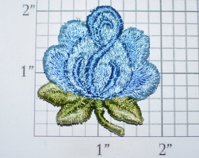 Blue Flower Vintage Sew-on Embroidered Clothing Patch Applique for Craft Project Jacket Shirt Dress Hat Girl Clothes Hole Repair Cover Up