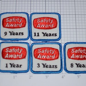Safety Award (5 Options) Vintage Embroidered Clothing Patch Truck Transportation Shipping Industrial Worker Business Achievement Insignia