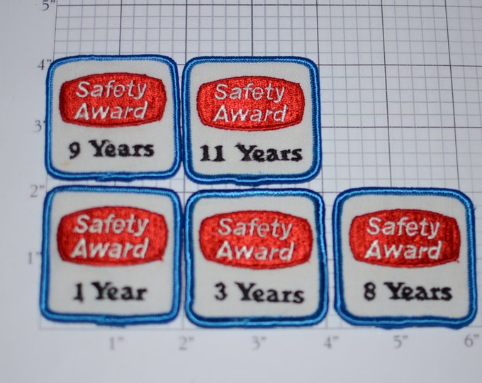 Safety Award (5 Options) Vintage Embroidered Clothing Patch Truck Transportation Shipping Industrial Worker Business Achievement Insignia