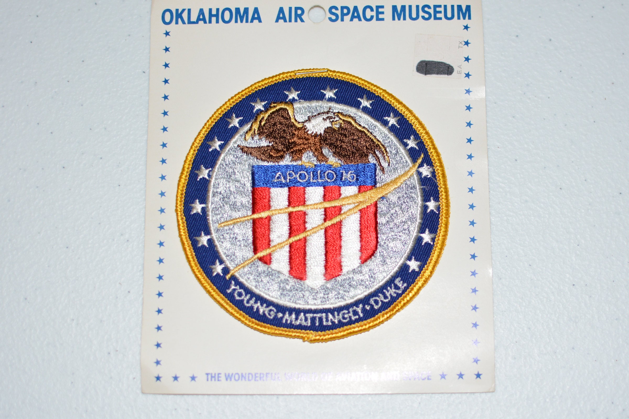 Mint Apollo 16 XVI LARGE Vintage Embroidered Clothing Patch NASA Space ...