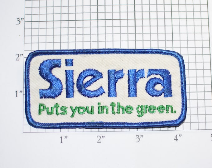 Sierra Puts You in the Green Sew-On Vintage Embroidered Clothing Patch Uniform Shirt Jacket Hat Emblem Logo Motto Slogan Golf Putting Golfer
