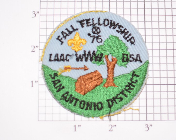 Fall Fellowship San Antonio District LAAC WWW Order of Arrows (No Border, As-is) Embroidered Vintage Sew-on Patch Boy Scouts BSA Collectible