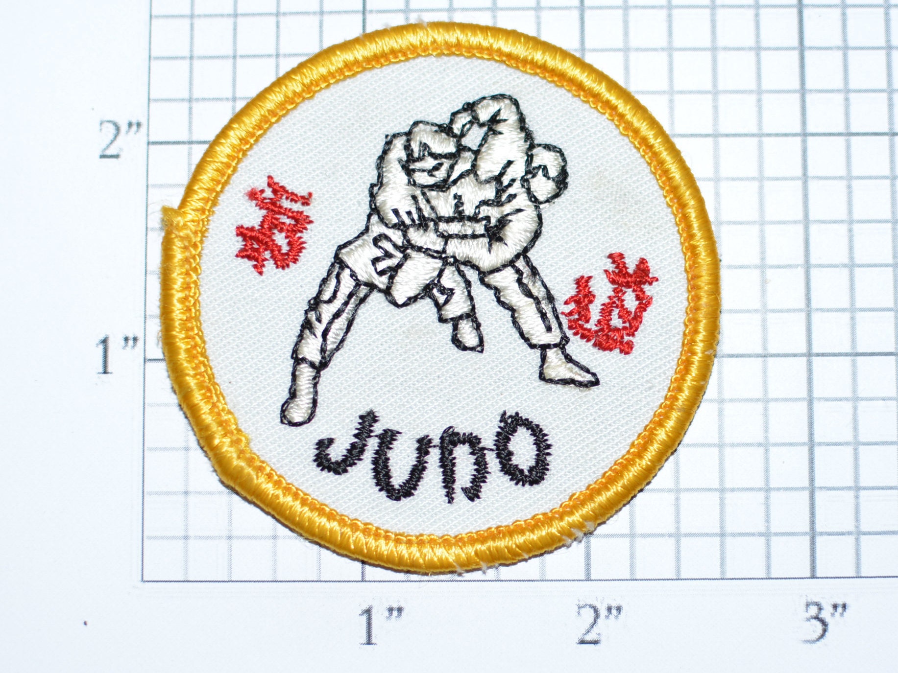 JUDO Martial Arts Vintage Embroidered SewOn Clothing Patch Japanese