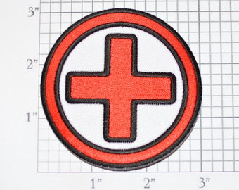 Red Cross Iron-On Embroidered Clothing Patch for Jacket Shirt Vest Uniform Lifesaver CPR Medic Medical EMT EMS Emergency First Aid Emblem