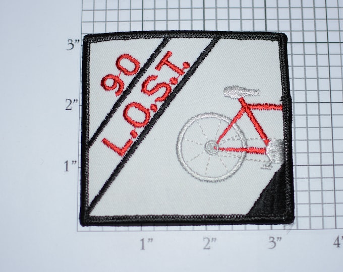 LOST 90 1990 Bicycle Fitness Ride Cycling Event Iron-on Vintage Embroidered Clothing Patch Memento Participant Souvenir Wheelmen