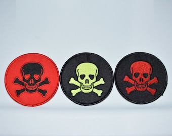 Skull & Crossbones Patch Biker Patch Iron-on Patch Embroider Patch Clothing Patch Applique Sew Motorcycle Patch Jolly Roger Patch Pirate oz2